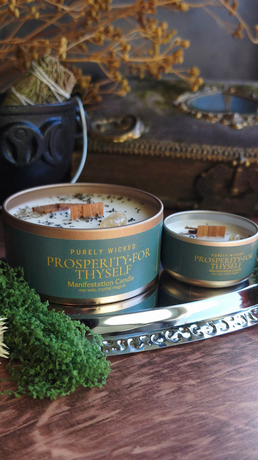 Prosperity For Thy Self Crystal Infused Manifestation Candle