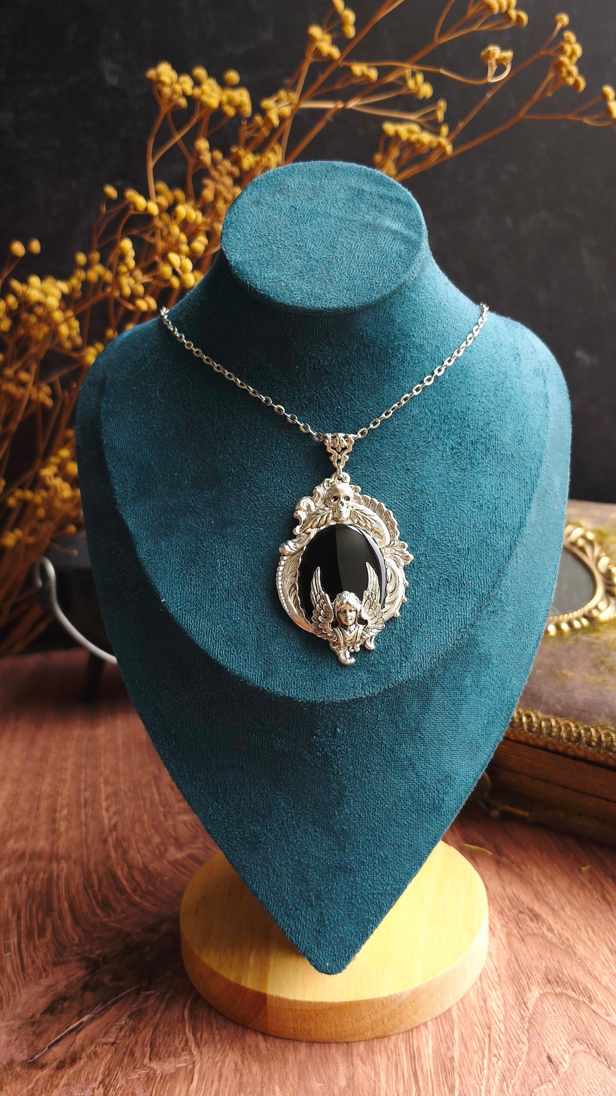 Memento Mori Obsidian Necklace - Arcane Angel