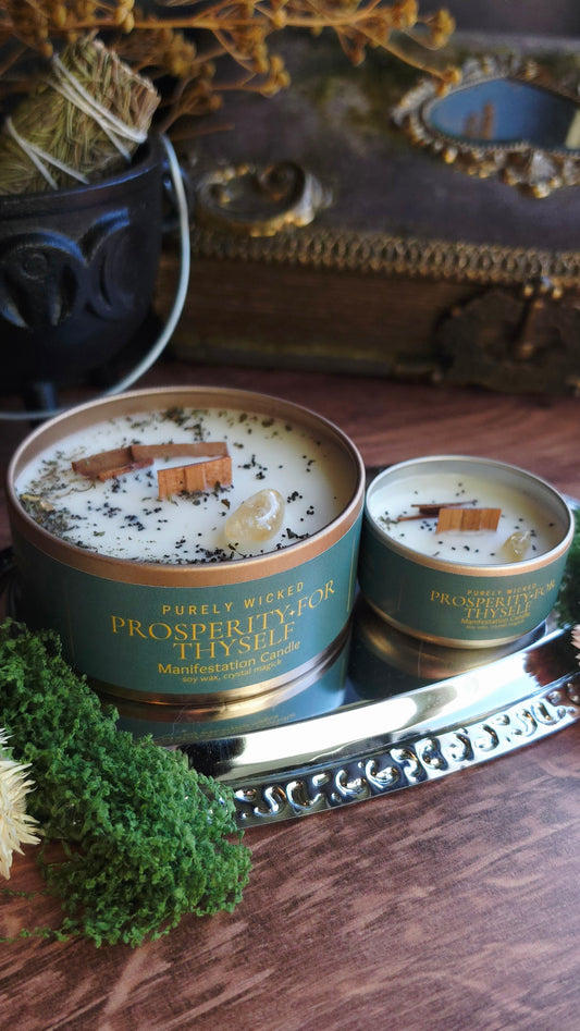 Prosperity For Thy Self Crystal Infused Manifestation Candle
