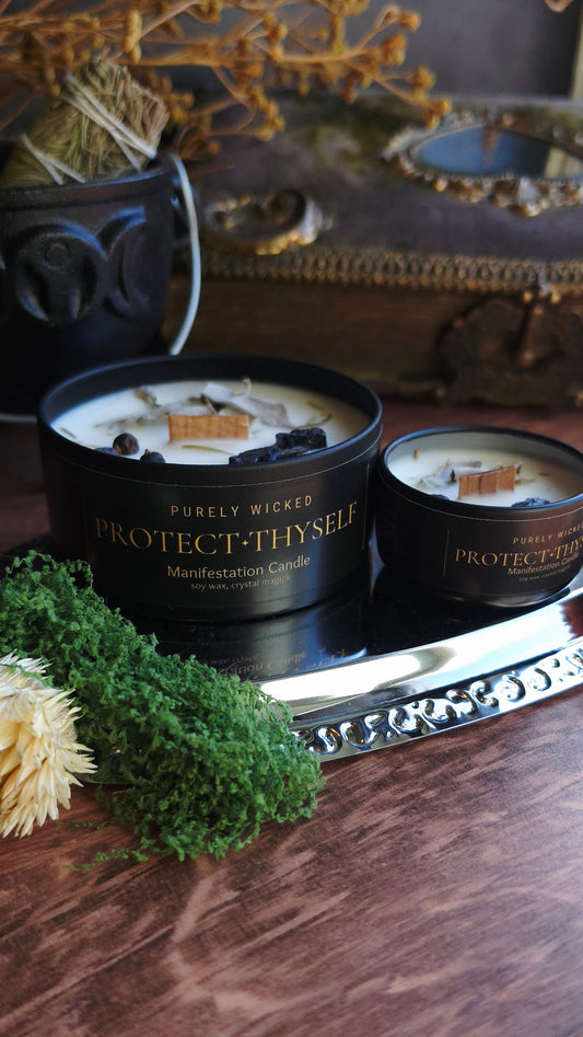 Protect Thy Self Crystal Infused Manifestation Candle