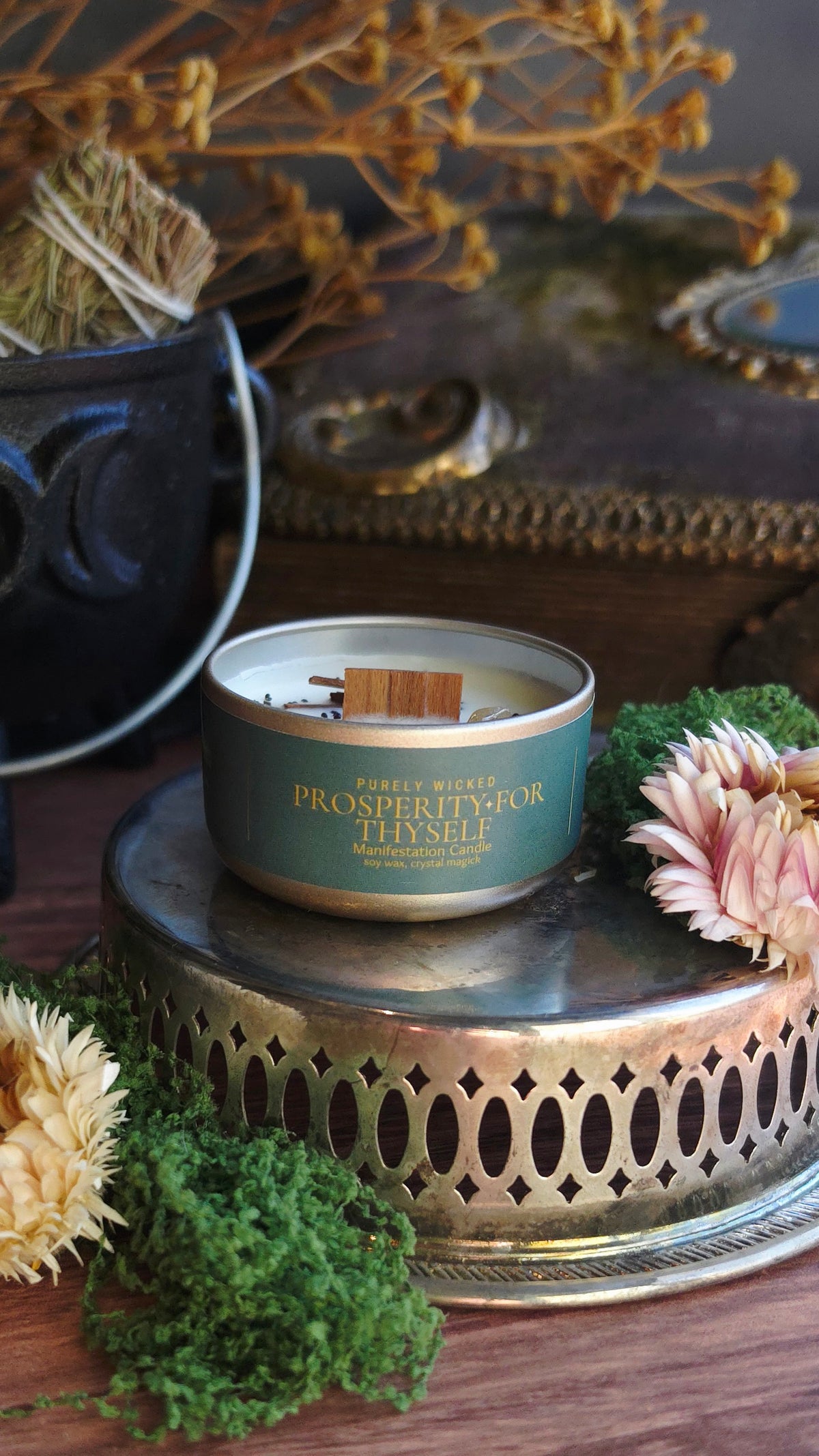 Prosperity For Thy Self Crystal Infused Manifestation Candle
