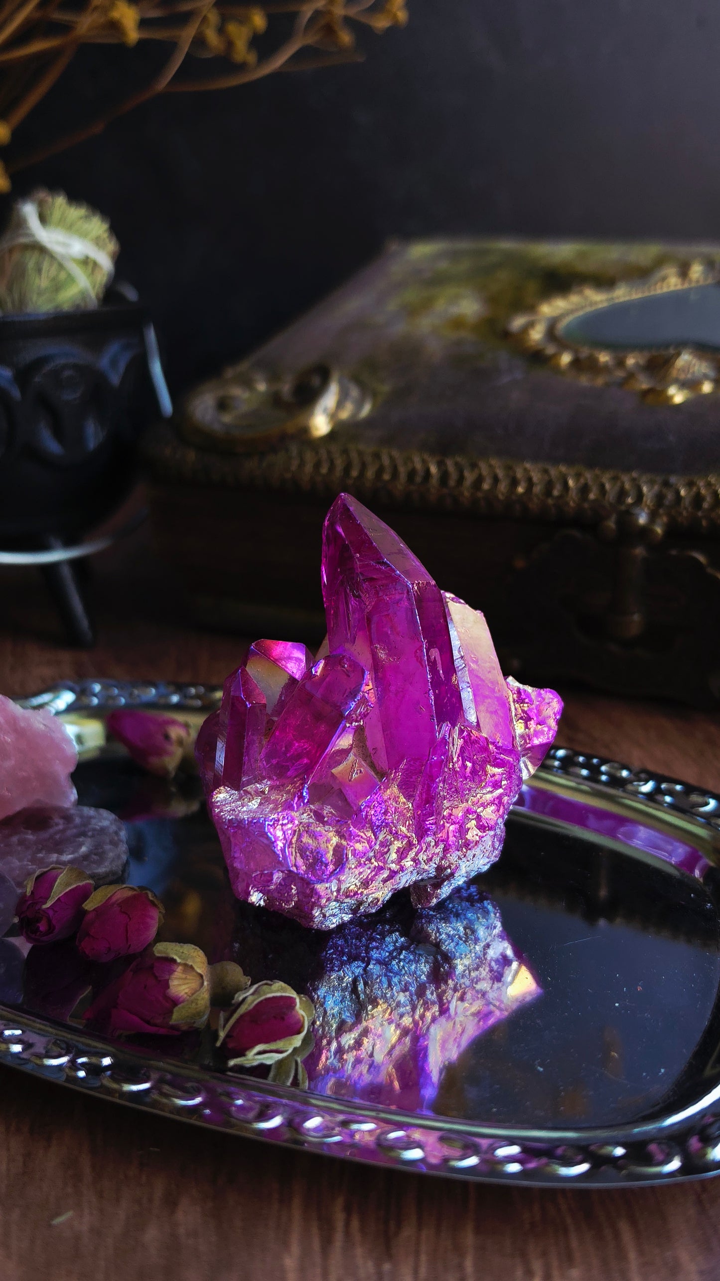 Aura Quartz Clusters