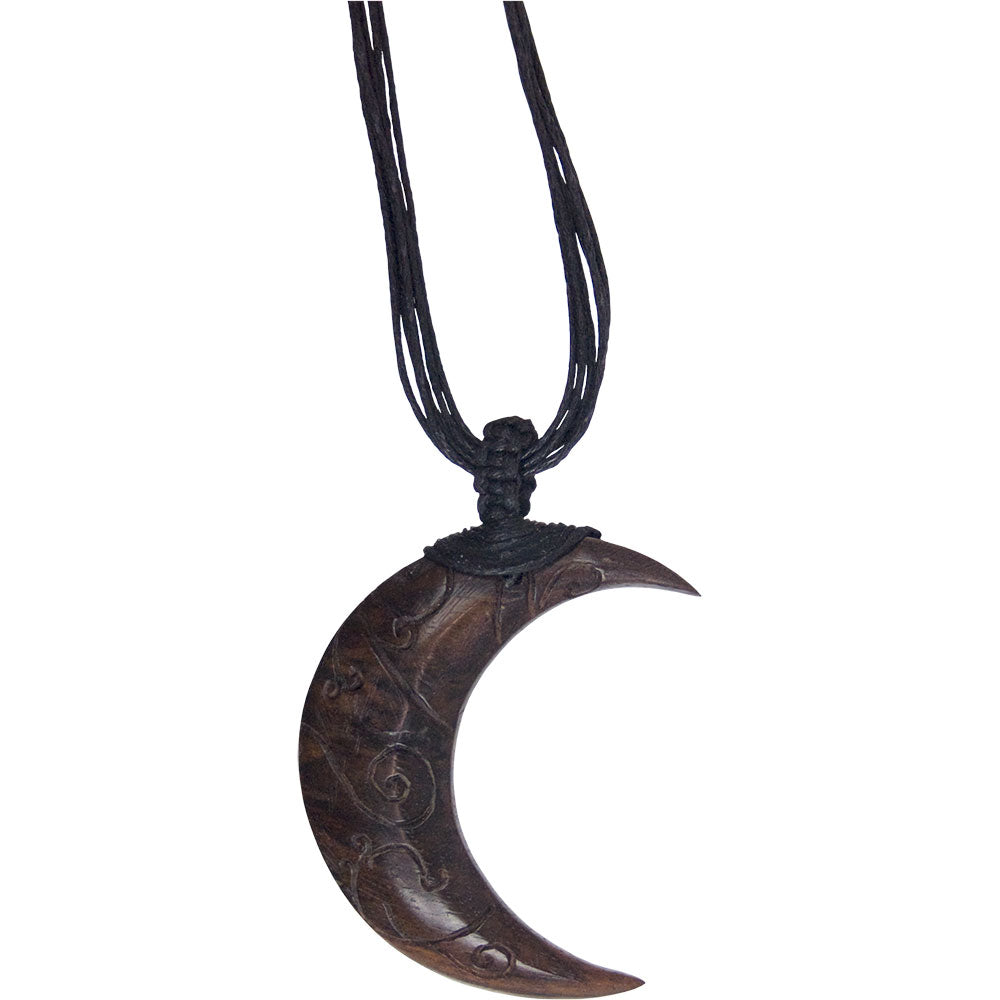Crescent Moon Necklace - Wood