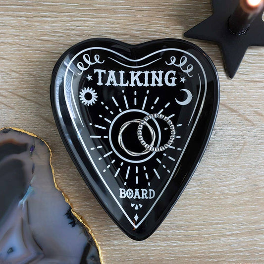 Black Ouija Board Planchette Trinket Dish