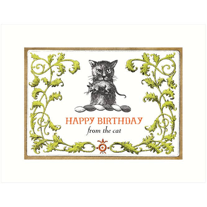 Cat Gift  Birthday Greeting Card