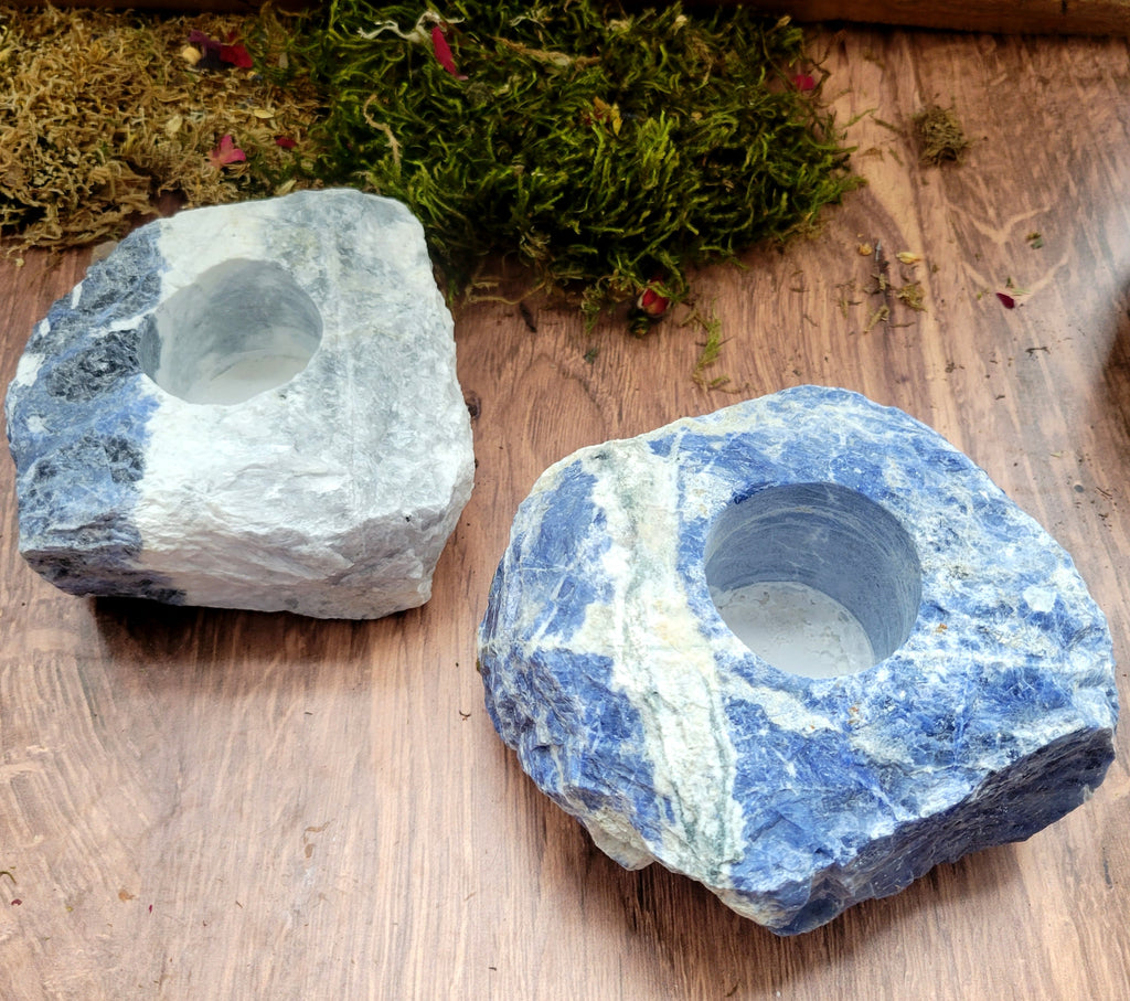Sodalite Crystal Tealight Candle Holder