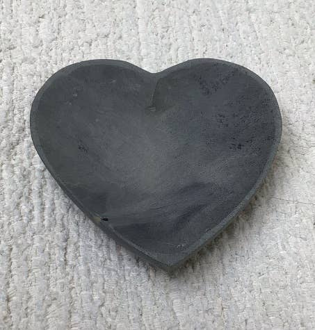 Heart Soap Dish - Grey Soapstone