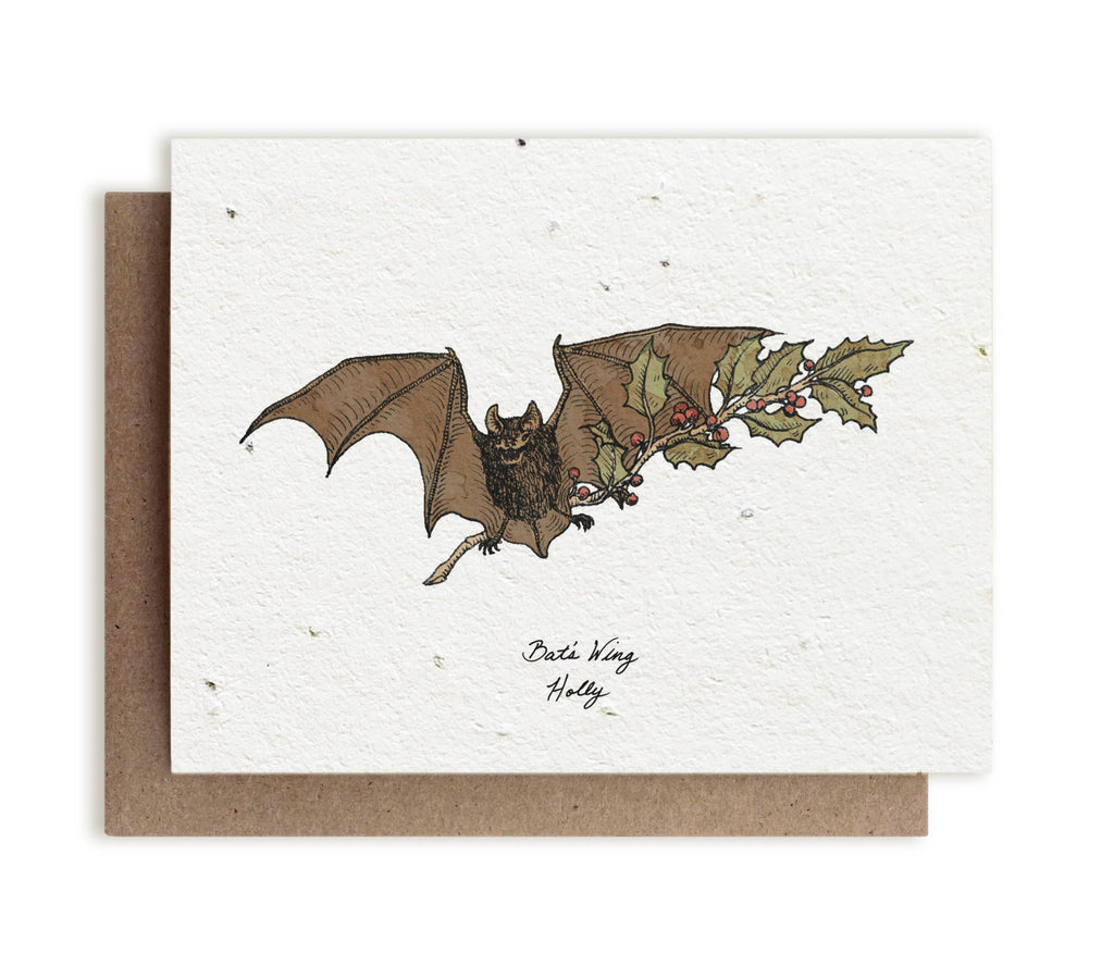 Bat Holly Plantable Herb Seed Card