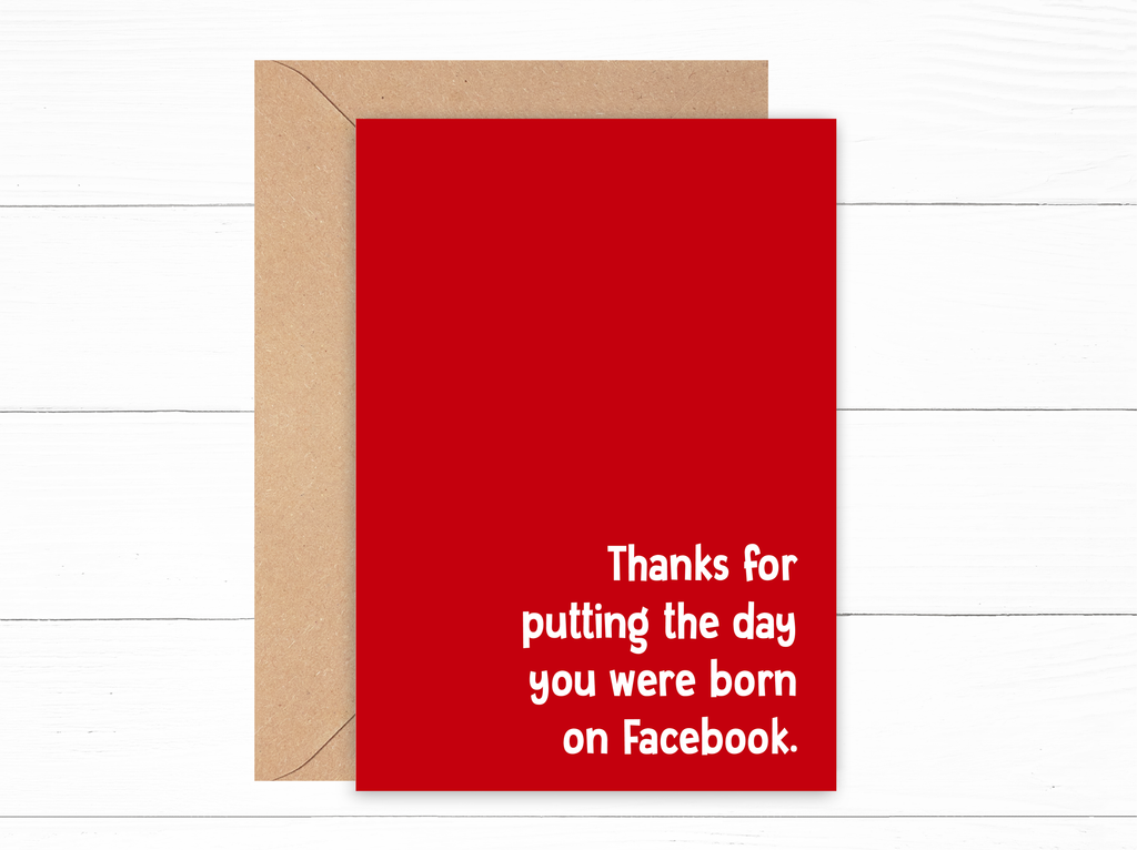 Thank You Facebook | Birthday Card