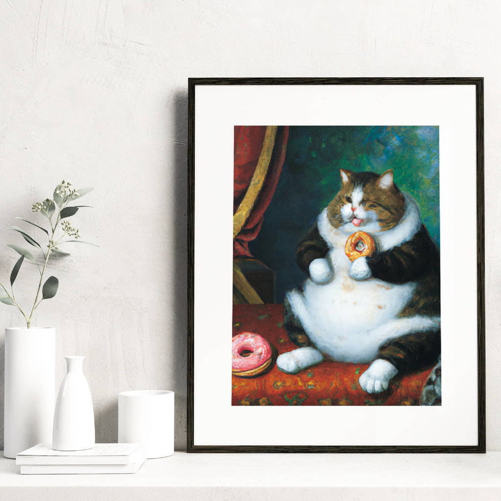 Donut Cat | Renaissance Fancy Cat Portrait Art Print
