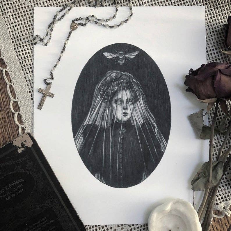 Telling the Bees Fine Art Print - Victorian Mourning: 8" x 10"