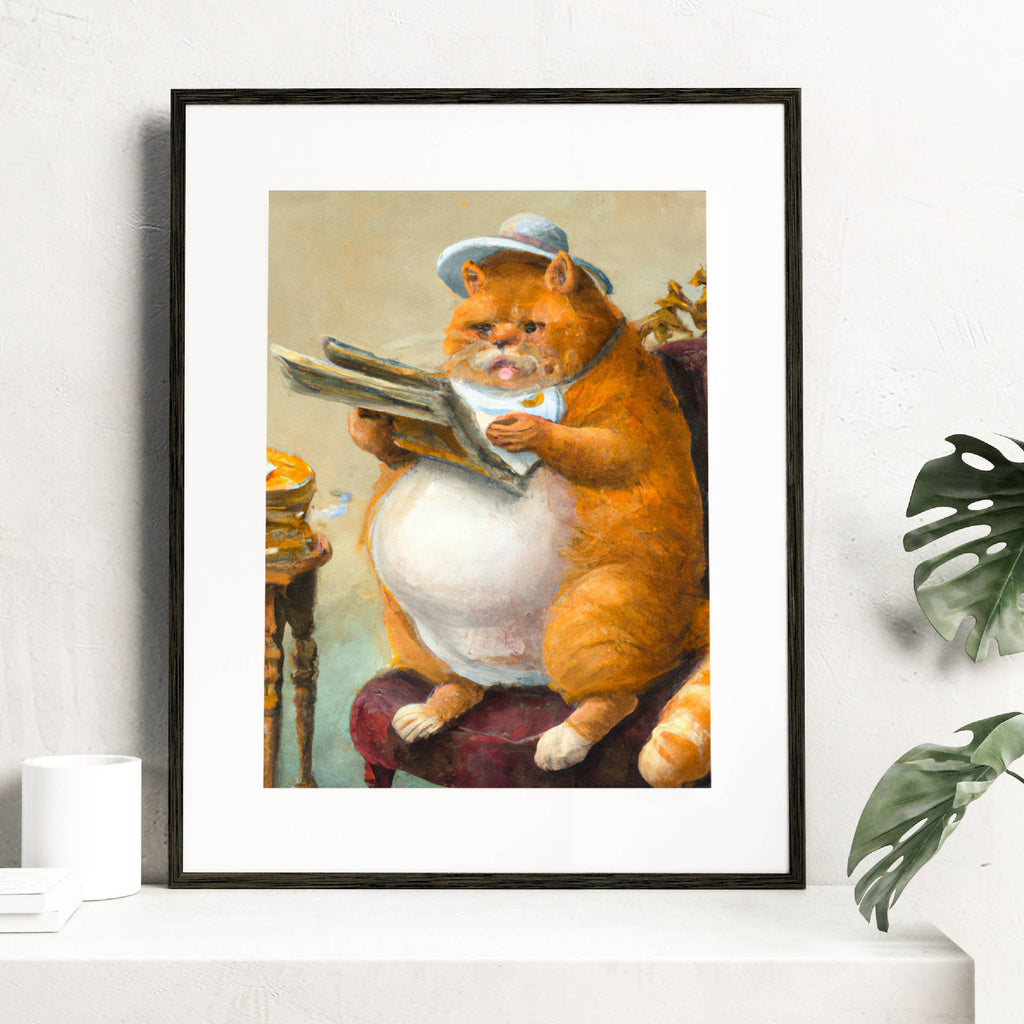 Sad News Kitty | Renaissance Fancy Cat Portrait Art Print