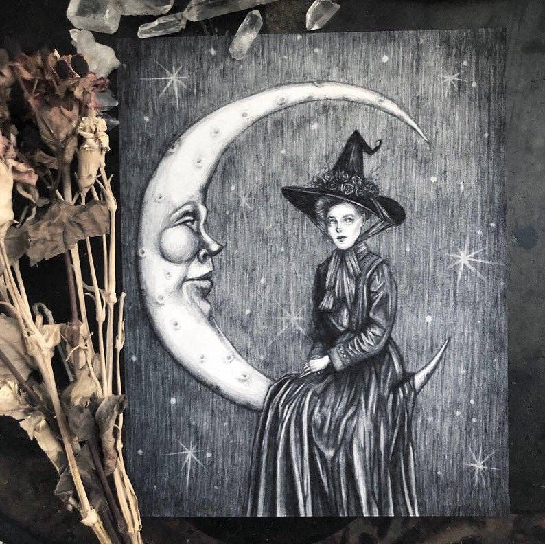 Moon Magic Fine Art Print - Victorian Witch