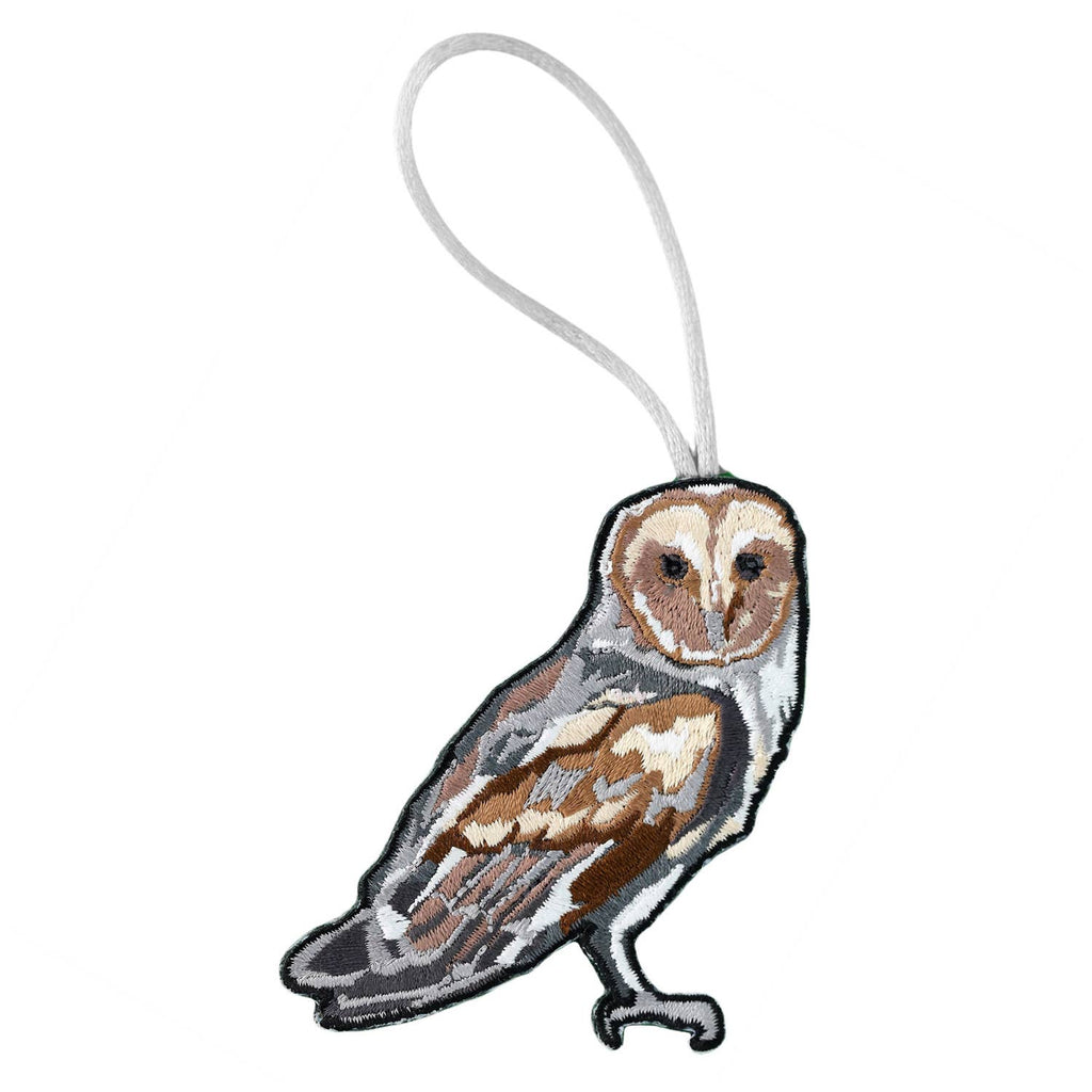 Barn Owl Ornament - Embroidered