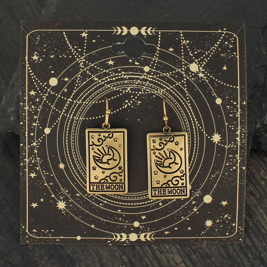Tarot Earrings - Major Arcana Gold Moon