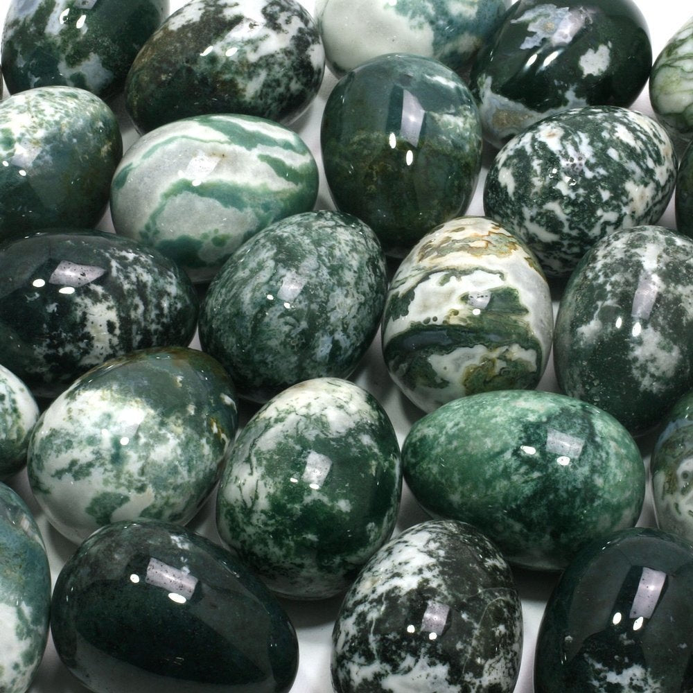 Green Moss Agate - Smooth