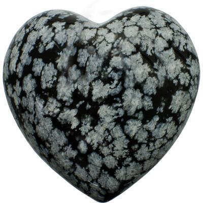 Snowflake Obsidian Puffed Heart