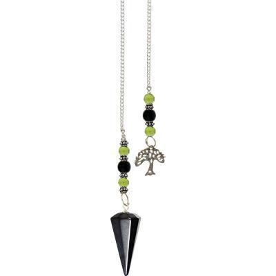 Hematite with Tree Charm Pendulum