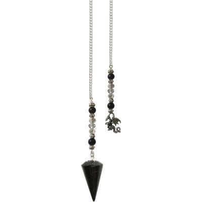 Shungite Pendulum w/ Dragon