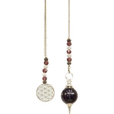 Amethyst Sephoroton Pendulum With Flower Of Life