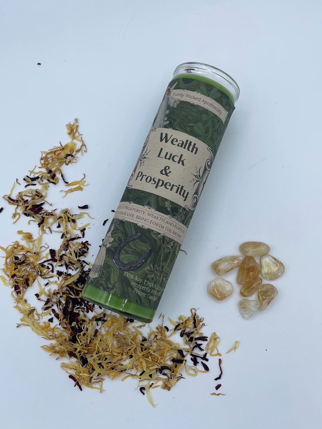 Pillar Prayer Candle - Wealth, Luck and Prosperity