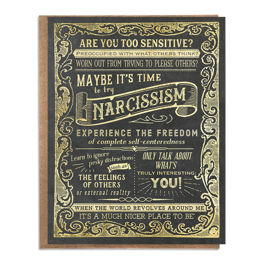 Try Narcissism - Funny Therapy Card