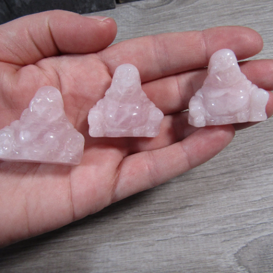 Rose Quartz Happy Buddha