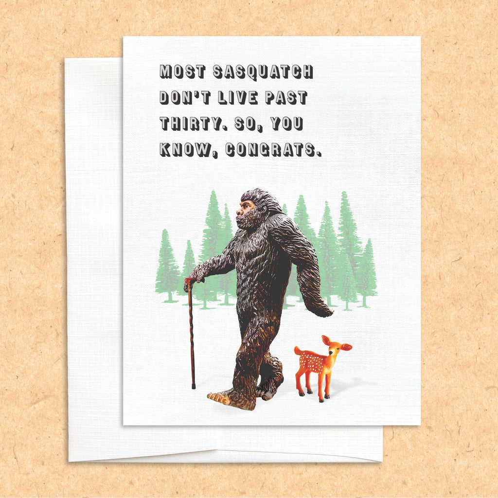 Bigfoot Birthday funny greeting card