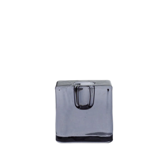 Candle Holder Black Glass - Chime