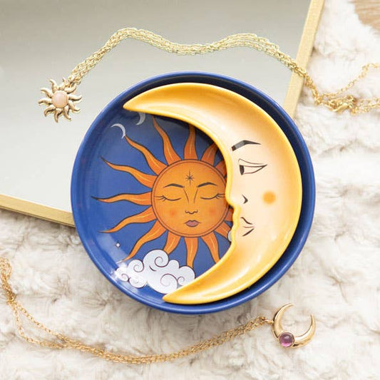 Sun and Moon Celestial Stacking Trinket Dish Set