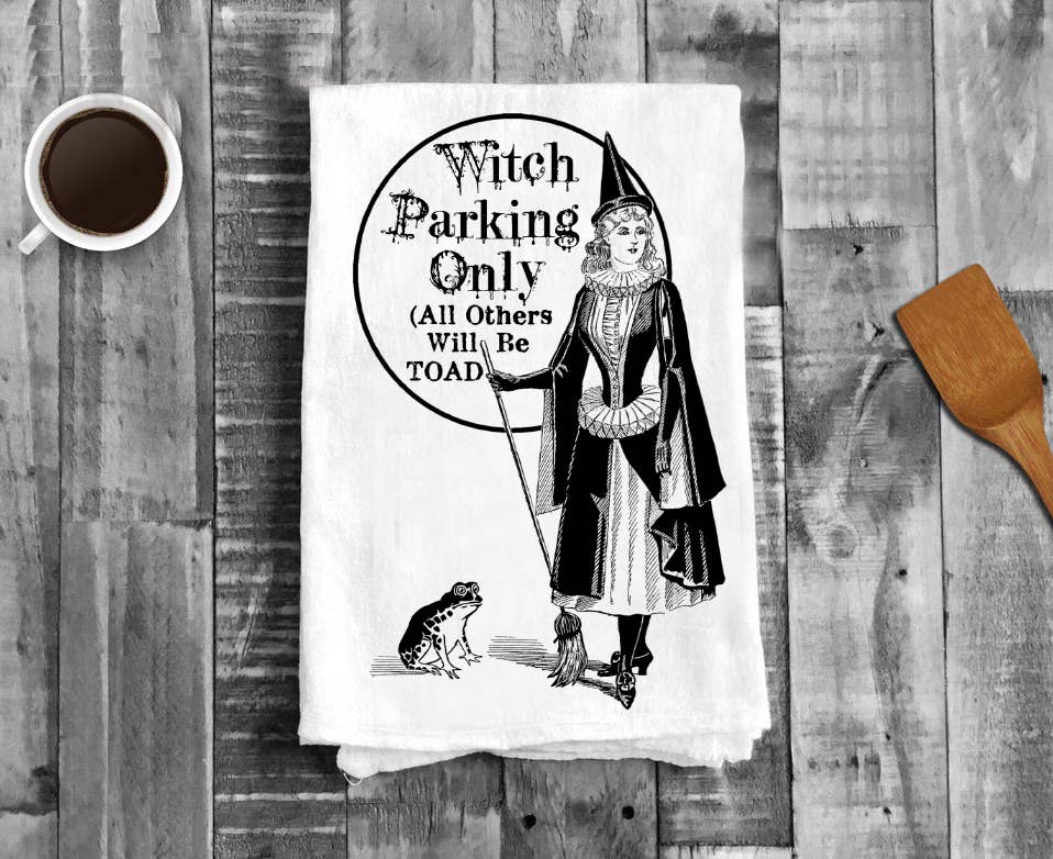Witch Parking Only Tea Towels
