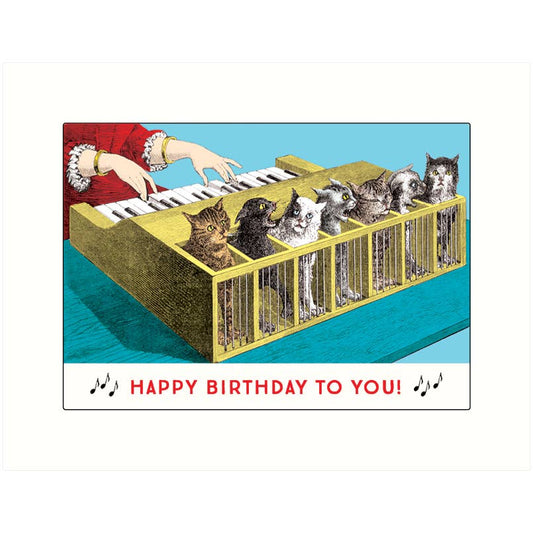 Cat Piano Birthday Greeting Card