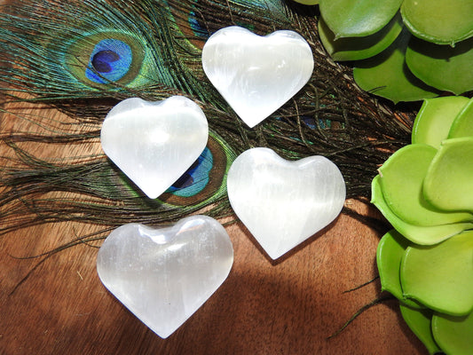 Selenite Puffed Heart - Small