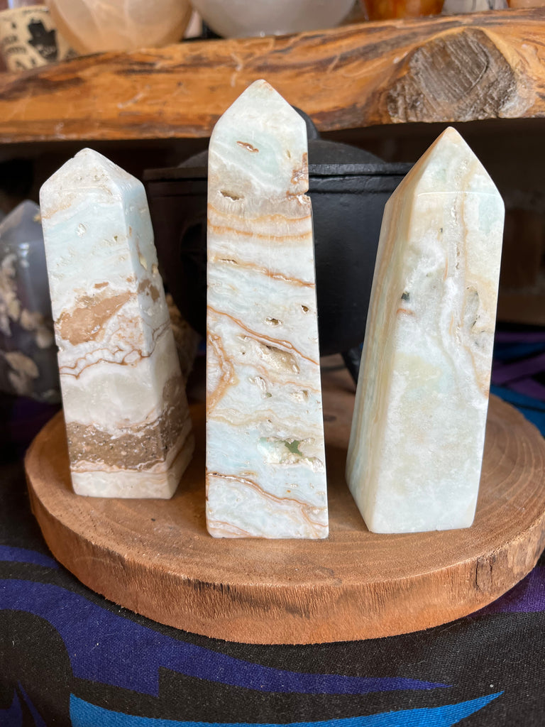 Caribbean Calcite Obelisk - Large