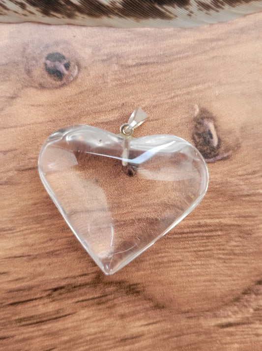 Clear Quartz Heart Pendant